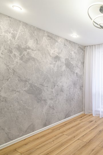 Modern Gri Mermer Görünümlü Tek Parça Tekstil Duvar Kağıdı