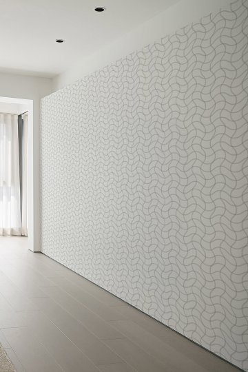 Modern İnce Dalga Desenli Duvar Kağıdı – Minimalist Beyaz Gri Geometrik Tasarım
