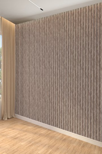 Modern Kahve Tonları Dikey Panel Efektli Tekstil Duvar Kağıdı