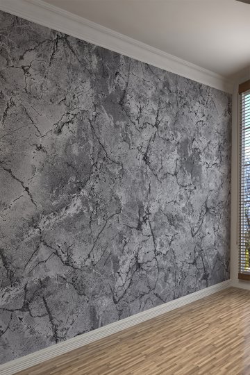 Modern Loft Gri Mermer Dokulu Tekstil Duvar Kağıdı