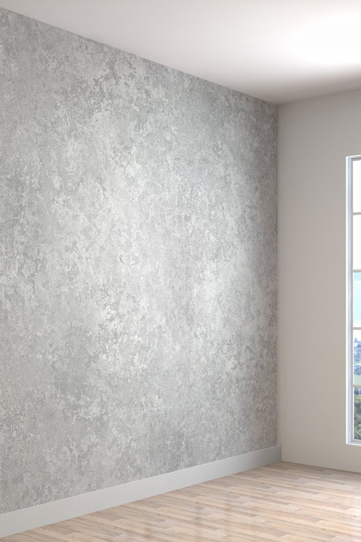 Modern Loft Tarzı Gri Beton Görünümlü Duvar Kağıdı