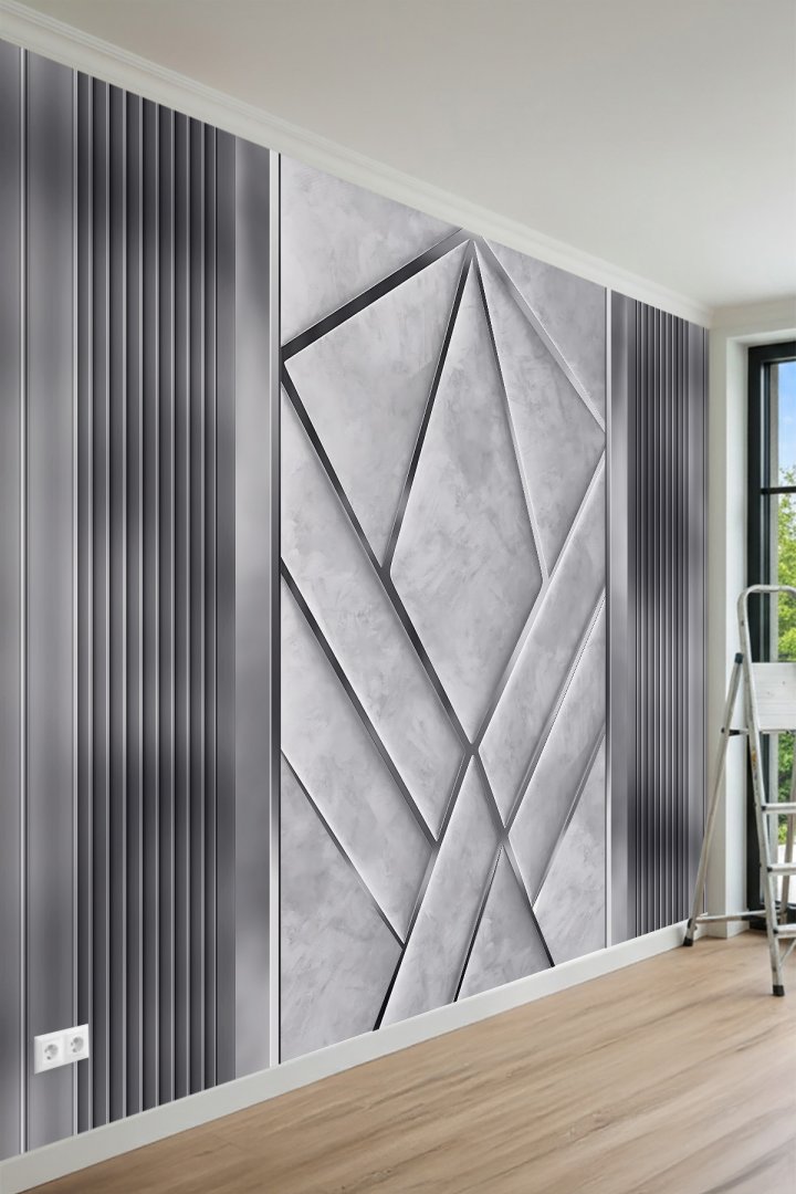 Ofis ve Salon İçin Geometrik Tasarım Tek Parça Tekstil Duvar Kağıdı