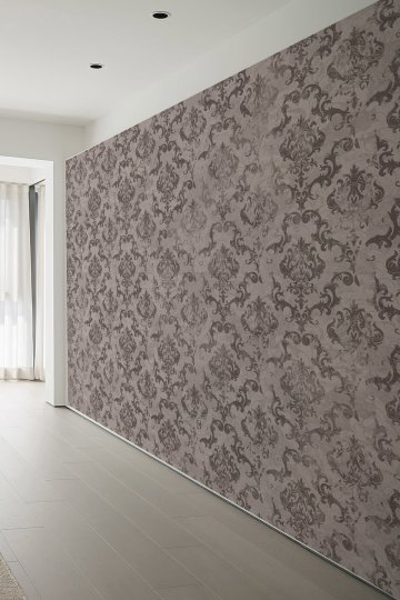 Pastel Damask Desenli Romantik Tekstil Duvar Kağıdı