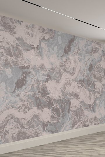 Pastel Tonlarda Mermer Görünümlü Tekstil Duvar Kağıdı