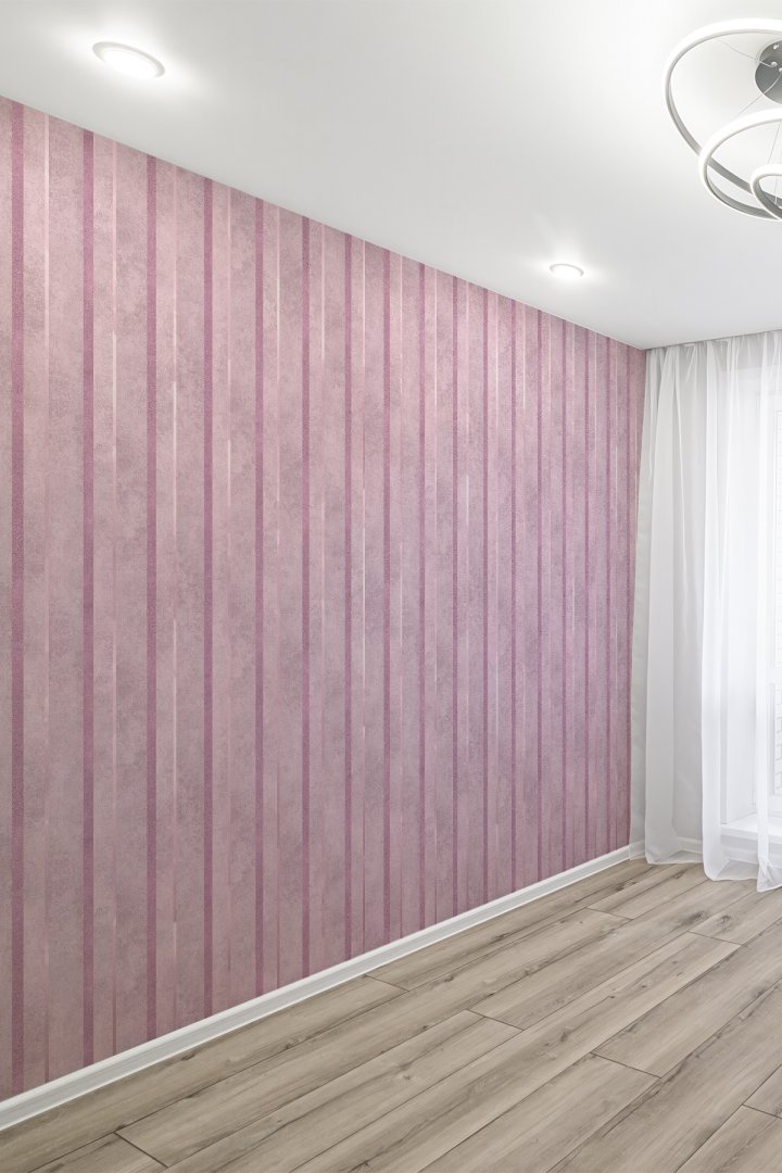 Pembe Çizgili Modern Tekstil Duvar Kağıdı