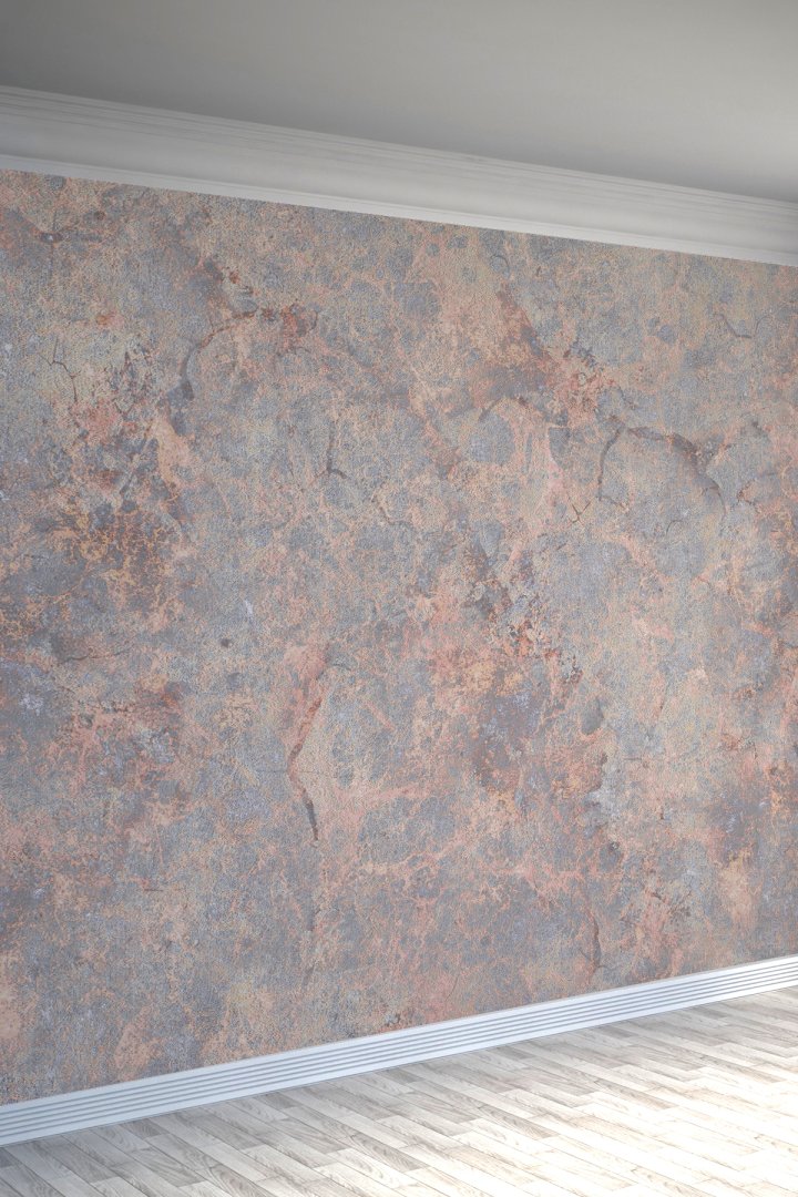 Pembe Gri Taş Dokulu Modern Tekstil Duvar Kağıdı