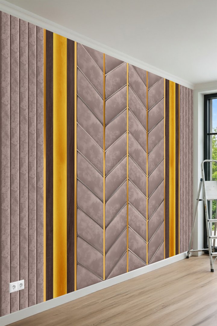 Premium Dikey Form ve Panel Tasarımı Tek Parça Tekstil Duvar Kağıdı