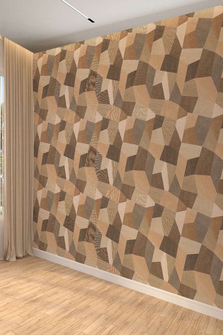 Retro Ahşap Patchwork Desenli Tek Parça Duvar Kağıdı