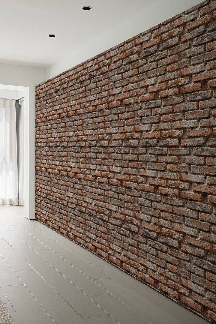 Rustik Tuğla Desenli Tekstil Duvar Kağıdı