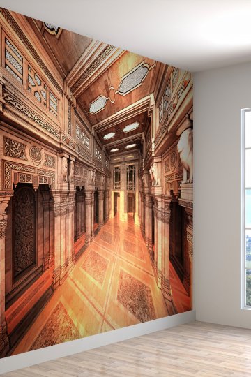 Saray Desenli Isı Ve Ses Yalıtımlı Sağlıklı Tekstil Duvar Kağıdı