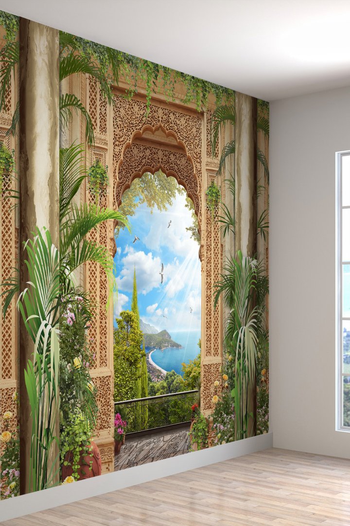 Saray Kemer Desen Isı Ve Ses Yalıtımlı Sağlıklı Tekstil Duvar Kağıdı