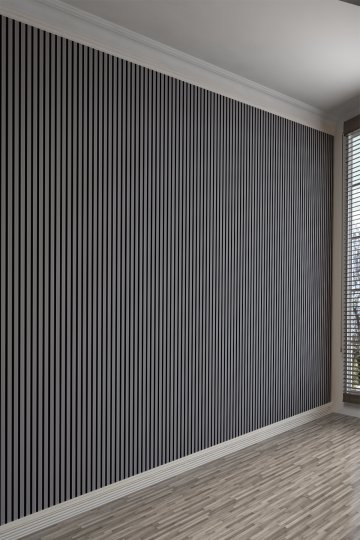 Siyah Antrasit Çizgili Modern Tasarım Tek Parça Duvar Kağıdı
