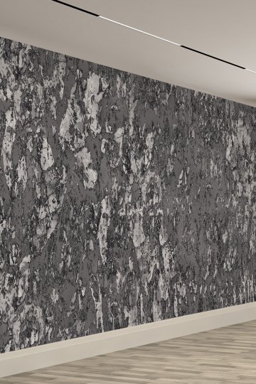 Siyah Gri Mermer Desenli Lüks Salon ve Otel Duvar Kağıdı