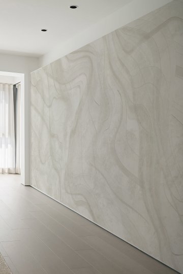 Soft Beton Dokulu Dalga Desenli Tek Parça Tekstil Duvar Kağıdı