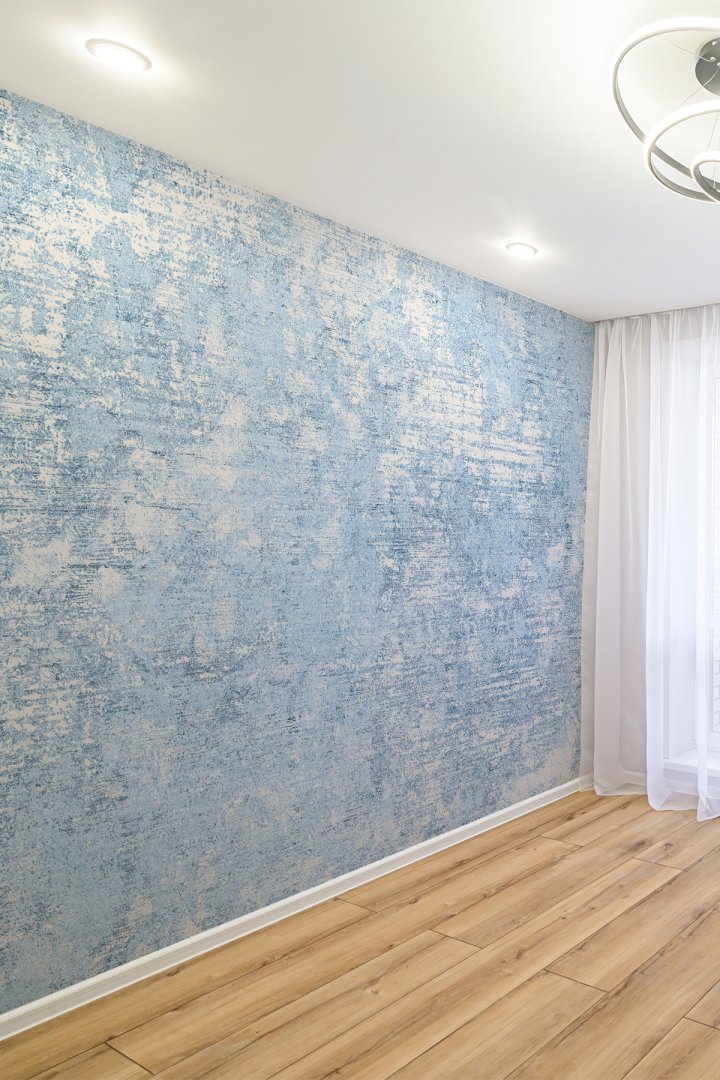 Soft Blue Vintage Açık Mavi Dokulu Tekstil Duvar Kağıdı