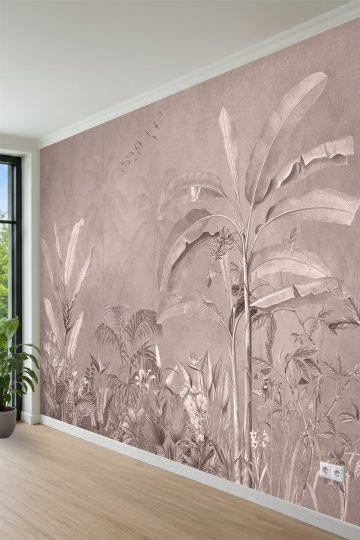 Soft Tropik Orman Manzaralı Tek Parça Tekstil Duvar Kağıdı