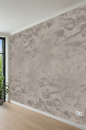Toprak Tonlarında Eskitme Sıva ve Beton Dokulu Minimalist Tek Parça Tekstil Duvar Kağıdı küçük görsel 3