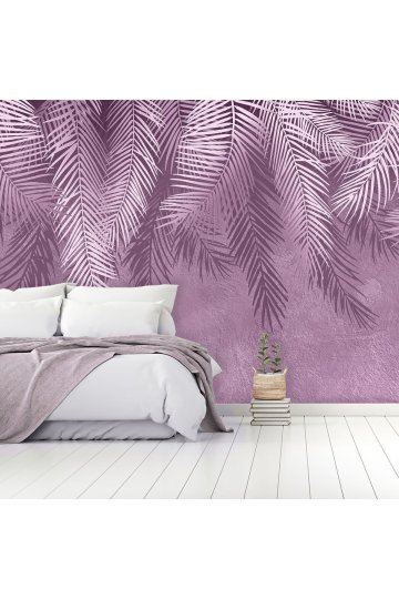 Tropik Yapraklar Desenli Silinebilir Sağlıklı Tekstil Duvar Kağıdı küçük görsel 3