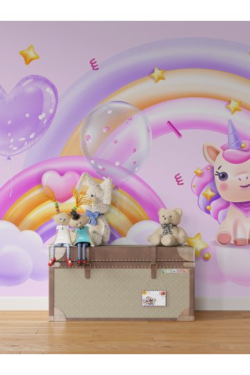 Unicorn Temalı  Duvar Kağıdı -Isı ve Ses Yalıtımı Yırtılmaz