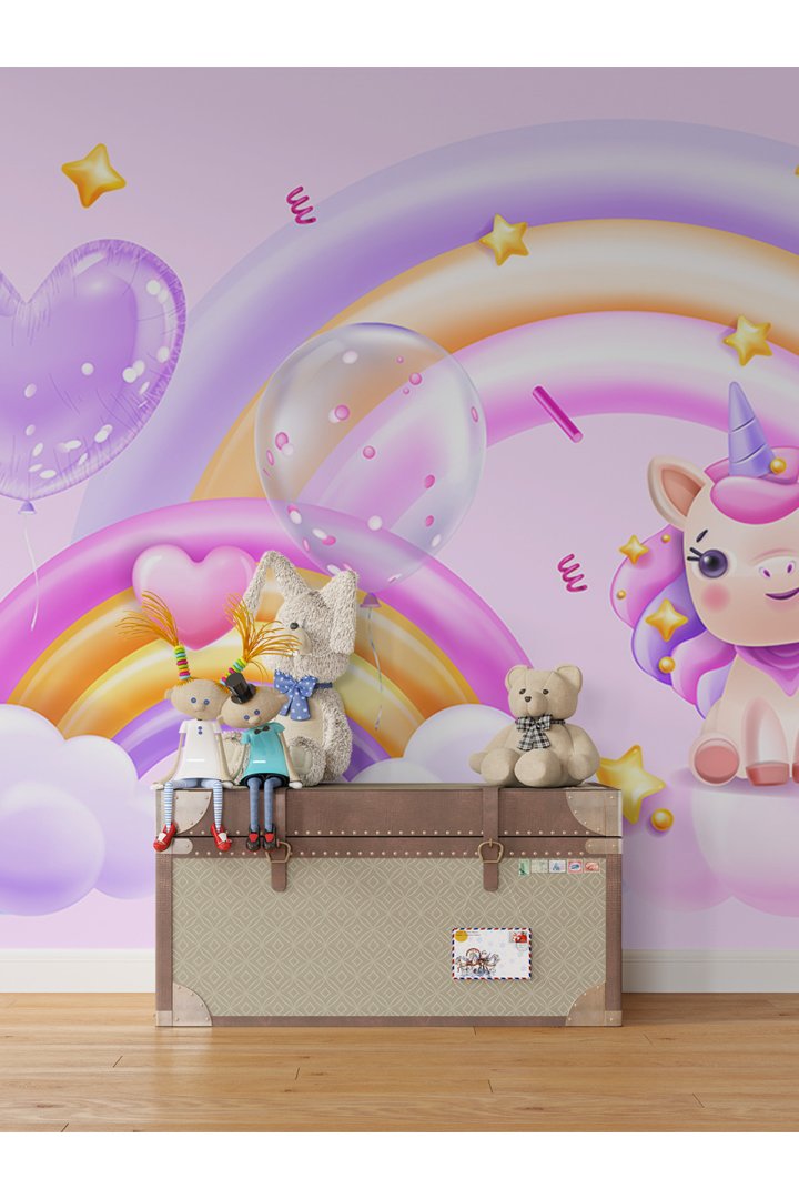 Unicorn Temalı  Duvar Kağıdı -Isı ve Ses Yalıtımı Yırtılmaz
