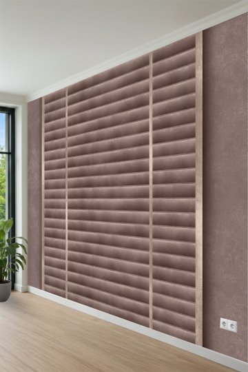 Yatay Kanallı Modern Panel Görünümlü Tek Parça Tekstil Duvar Kağıdı 