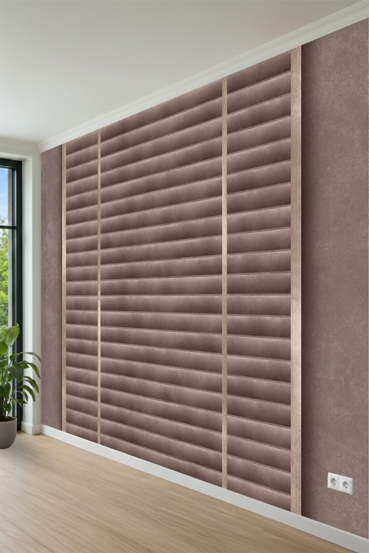 Yatay Kanallı Modern Panel Görünümlü Tek Parça Tekstil Duvar Kağıdı 